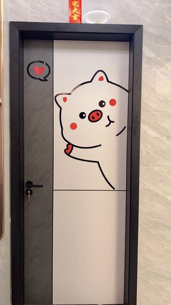  Tranh mica EPeBen dán tường nổi 3d hình Bé Heo Welcome trang trí cửa ra vào, cửa hàng, quán ăn, địa điểm kinh doanh - 