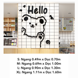  Tranh mica EPeBen dán tường nổi 3d hình Gấu Hello decor trang trí Quán Trà Sữa, Quán Bánh Ngọt 
