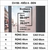  Chữ mica giờ làm việc, logo theo yêu cầu (chữ dán nổi) welcome trang trí cửa kính ra vào, cửa hàng,quán ăn,kinh doanh 