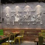  Tranh mica EPeBen dán tường nổi 3d hình Cùng nhau nâng cốc decor trang trí quán nhậu, nhà hàng, quán ăn 