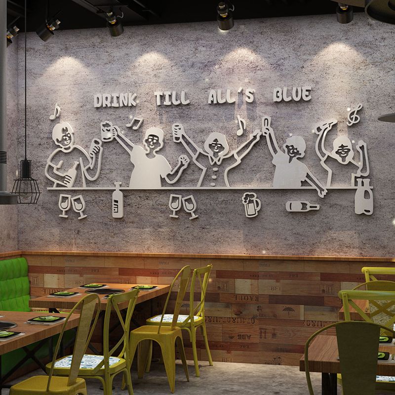  Tranh mica EPeBen dán tường nổi 3d hình Cùng nhau nâng cốc decor trang trí quán nhậu, nhà hàng, quán ăn 