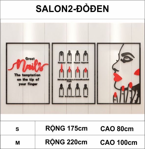  Tranh mica EPeBen dán tường nổi 3d hình Nail Beautiful decor trang trí Tiệm Nail, Spa 