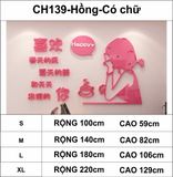  Tranh mica EPeBen dán tường nổi 3d hình cô gái vui vẻ Happy decor trang trí quán cafe, trà chanh, trà sữa 