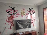  Tranh mica EPeBen dán tường nổi 3d hình hoa đào, chữ phúc, lồng đèn decor trang trí phòng khách, quanh tivi 
