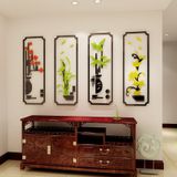  Tranh mica EPeBen dán tường nổi 3d hình Chậu Hoa Đào Cúc Trúc Mai tứ quý decor trang trí Nhà Cửa, Phòng Bếp 