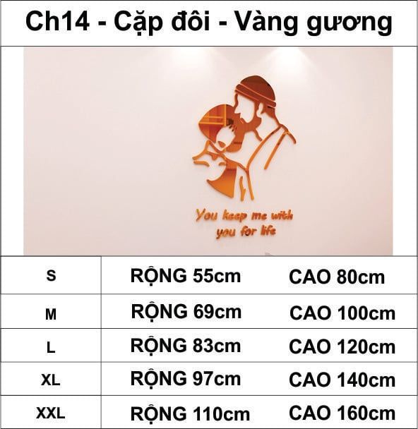  Tranh mica EPeBen dán tường nổi 3d hình cặp đôi decor trang trí cửa hàng, quán nước, shop thời trang 