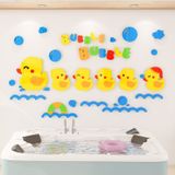  Tranh mica EPeBen dán tường nổi 3d hình bubble đàn vịt con theo mẹ, decor trang trí tường phòng tắm cho bé, khu vui chơi 