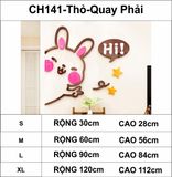  Tranh mica EPeBen dán tường nổi 3d hình Thỏ Con, cún con Hi trang trí cửa ra vào, cửa hàng, quán ăn, địa điểm kinh doanh 