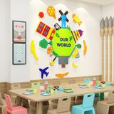  Tranh mica EPeBen dán tường nổi 3d hình trái đất our world, thế giới của bé, trang trí phòng cho bé, mầm non, mẫu giáo 