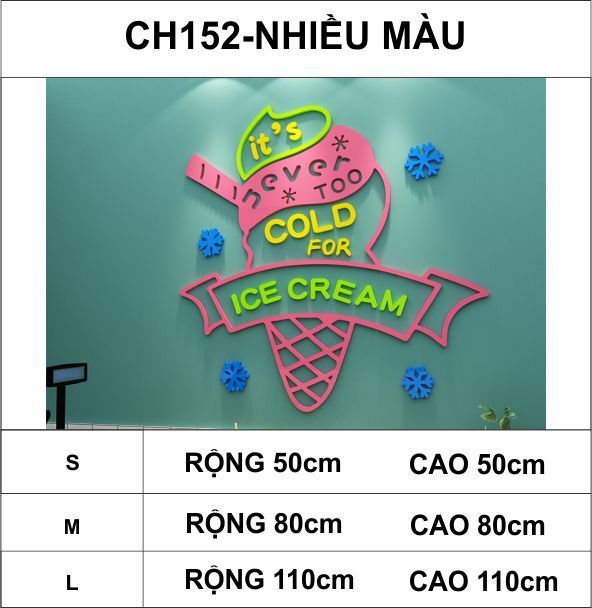  Tranh mica EPeBen dán tường nổi 3d hình Ice Cream decor trang trí cửa hàng kem tươi, quán bar, quầy thu ngân 