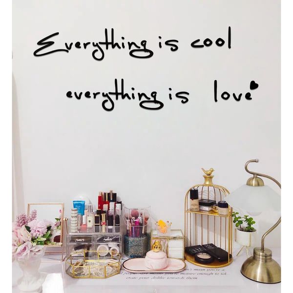  Tranh mica EPeBen dán tường nổi 3d hình chữ everything is cool love decor trang trí quán ăn nhà hàng, phòng ngủ 