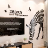  Tranh mica EPeBen dán tường nổi 3d hình chú ngựa vằn Zebra phong cách bắc âu hiện đại trang trí phòng khách, nhà cửa 