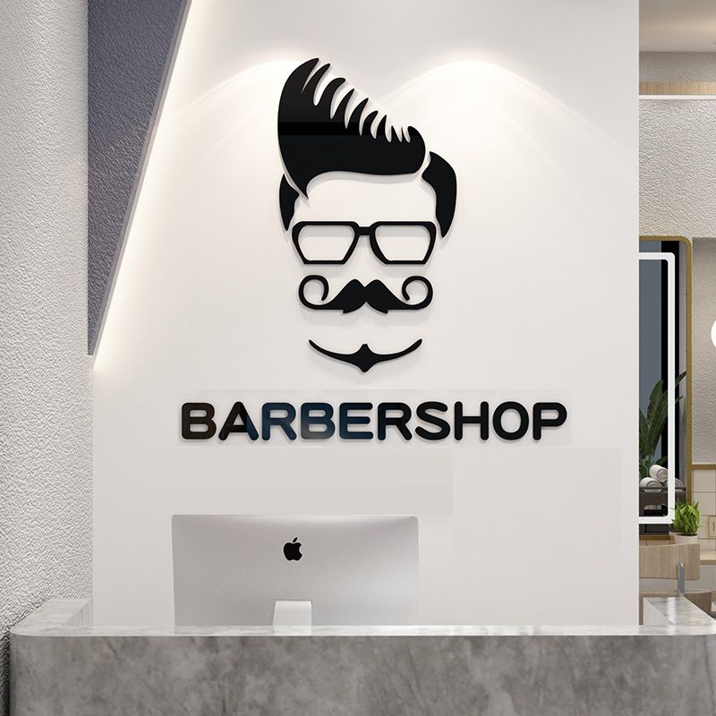  Tranh Mica 3d Dán Tường Salon Tóc Nữ, Barber Tóc Nam Trang Trí Salon Tóc, Tiệm Cắt Tóc 