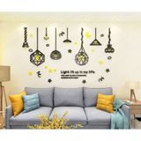  Tranh mica EPeBen dán tường nổi 3d hình đèn thả treo màu đen vàng decor trang trí phòng khách, phòng ngủ 