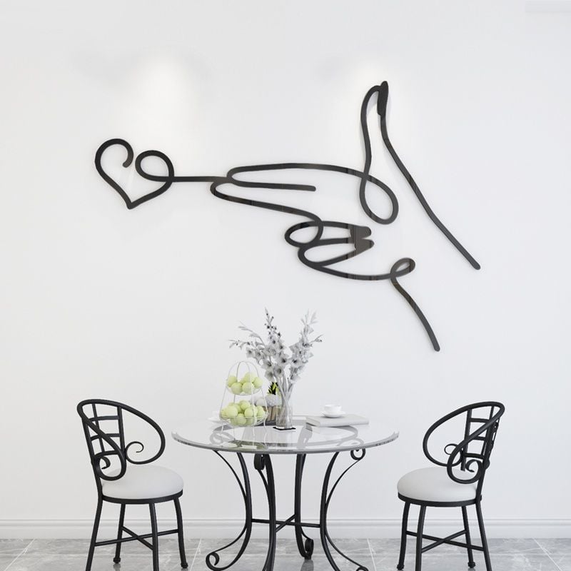  Tranh mica EPeBen dán tường nổi 3d hình love Trái tim cách điệu decor trang trí phòng khách, phòng ngủ, cửa hàng 