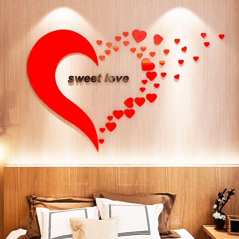  Tranh mica EPeBen dán tường nổi 3d hình trái tim sweet love lãng mạng decor trang trí, phòng ngủ, phòng cưới 