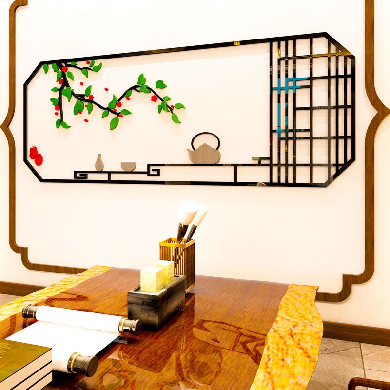  Tranh mica EPeBen dán tường nổi 3d hình bàn tiệc trà mùa xuân decor trang trí phòng khách, nhà cửa 