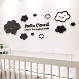  Tranh dán tường mica 3d decor khổ lớn đám mây hoạt hình dễ thương smile cloud 