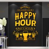  Tranh mica EPeBen dán tường nổi 3d hình happy hour decor trang trí tường quán bar, nhà hàng, quán nhậu 