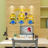  Tranh dán tường mica 3d decor khổ lớn kẻ cắp mặt trăng minions trang trí mầm non, mẫu giáo, phòng cho bé 