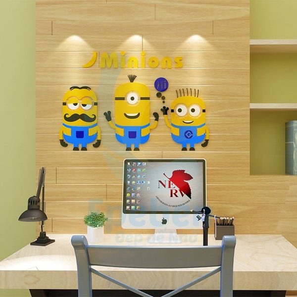  Tranh dán tường mica 3d decor khổ lớn kẻ cắp mặt trăng minions trang trí mầm non, mẫu giáo, phòng cho bé 