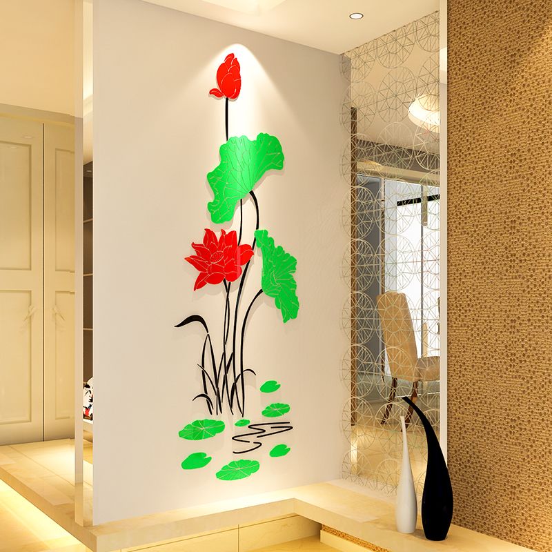  Tranh mica EPeBen dán tường nổi 3d hình hoa sen decor trang trí phòng khách, phòng ngủ, nhà cửa 
