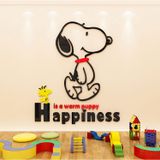  Tranh Mica 3d Dán Tường Chú Chó Snoopy Trang Trí Mầm Non, Mẫu Giáo 