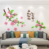  Tranh mica 3d dán tường mẫu tranh Cành Đào Mừng Xuân An Khang Thịnh Vượng, trang trí phòng khách, phòng bếp 