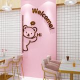  Tranh mica EPeBen dán tường nổi 3d hình Chú gấu thân thiện welcome Dán Cửa decor trang trí phòng cho bé, cửa hàng 
