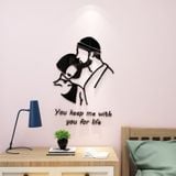  Tranh mica EPeBen dán tường nổi 3d hình cặp đôi decor trang trí cửa hàng, quán nước, shop thời trang 