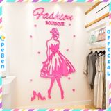  Tranh mica EPeBen dán tường nổi 3d hình Fashion decor trang trí shop thời trang váy, áo, giày, shop phụ kiện 