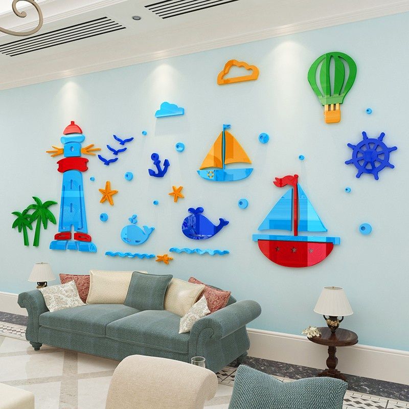  Tranh mica EPeBen dán tường nổi 3d hình ngọn hải đăng decor trang trí mầm non, phòng cho bé 
