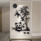 Tranh mica EPeBen dán tường nổi 3d hình gấu trúc ngồi khóm trúc decor trang trí quán ăn nhà hàng, phòng ngủ 