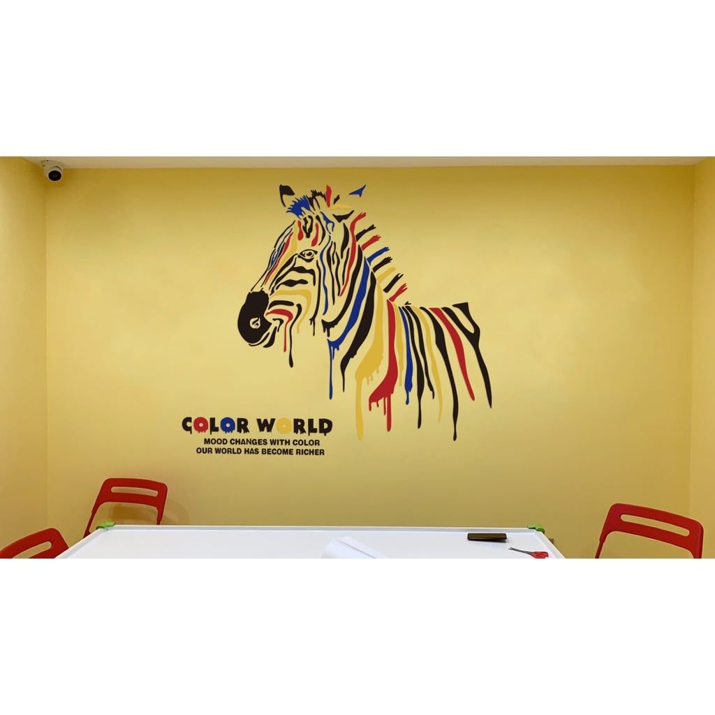  Tranh mica EPeBen dán tường nổi 3d hình con ngựa thế giới sắc màu decor trang trí mầm non, phòng cho bé 