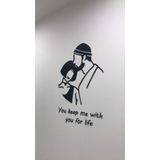  Tranh mica EPeBen dán tường nổi 3d hình cặp đôi decor trang trí cửa hàng, quán nước, shop thời trang 