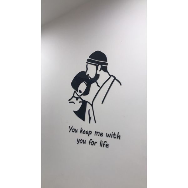  Tranh mica EPeBen dán tường nổi 3d hình cặp đôi decor trang trí cửa hàng, quán nước, shop thời trang 