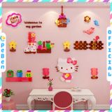 Tranh mica EPeBen dán tường nổi 3d hình không gian nhỏ của hello kitty decor trang trí mầm non, phòng cho bé 