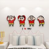  Tranh Mica 3d Dán Tường Gia Đình Nhà Shin Cậu Bé Bút Chì Trang Trí Mầm Non, Mẫu Giáo 