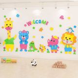  Tranh mica EPeBen dán tường nổi 3d hình welcome Bách thú decor trang trí phòng cho bé, Trường mầm non 
