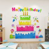  Tranh Mica 3d Dán Tường Trang Trí Tiệm Bánh Kem Happy Birthday, Quán Kem, Cửa Hàng Bánh 