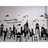 Tranh mica EPeBen dán tường nổi 3d hình thành phố decor trang trí phòng khách, phòng ngủ, phòng làm việc 