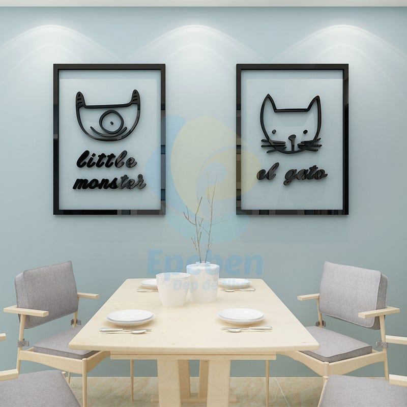  Tranh mica EPeBen dán tường nổi 3d hình phong cách hoạt hình decor trang trí mầm non, phòng cho bé 