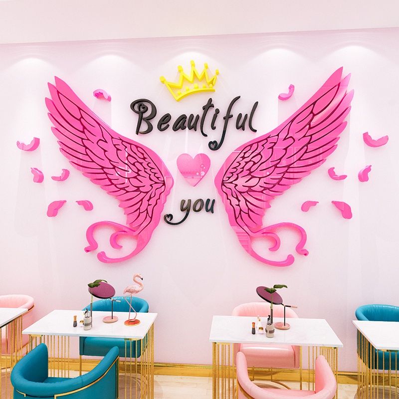  Tranh mica EPeBen dán tường nổi 3d hình cánh beauty decor trang trí phòng ngủ, phòng khách, spa, quán cafe, trà sữa 
