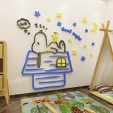  Tranh mica EPeBen dán tường nổi 3d hình snoopy ngủ trên mái nhà decor trang trí mầm non, phòng cho bé 