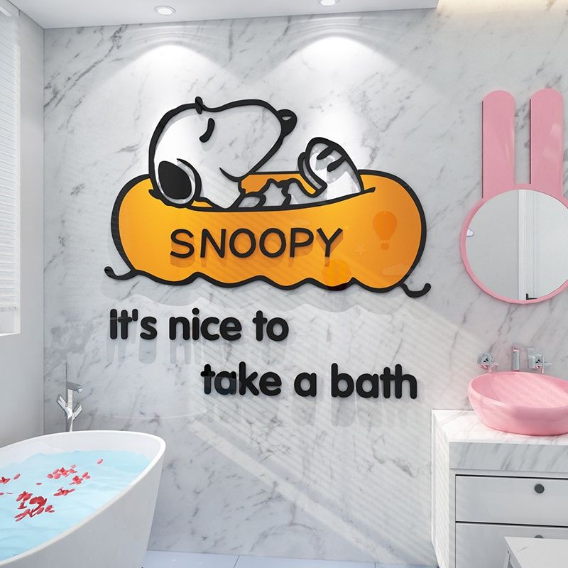  Tranh mica EPeBen dán tường nổi 3d hình SNOOPY đi bơi decor trang trí phòng cho bé 