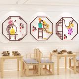  Tranh mica 3d dán tường các mẫu tranh hình quạt, hình ngũ giác tứ quý, trang trí phòng khách 