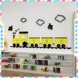  Tranh mica EPeBen dán tường nổi 3d hình đoàn tàu dễ thương decor trang trí mầm non, phòng cho bé, Chân Tường 