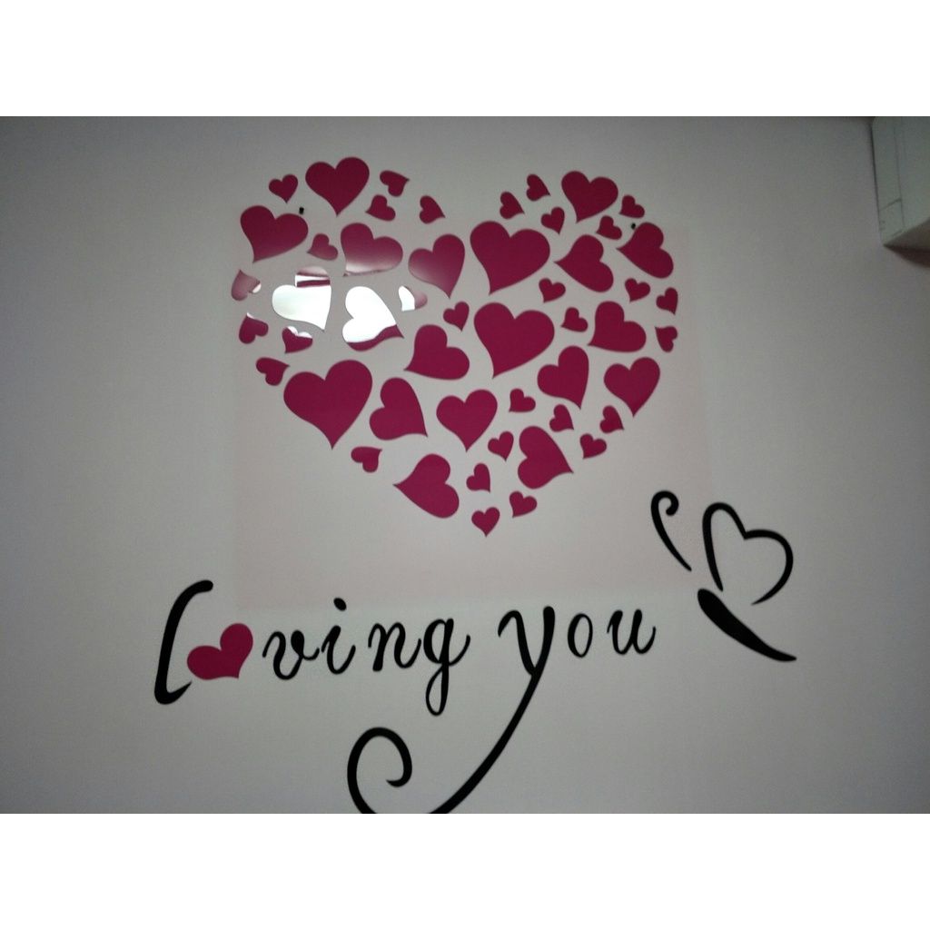  Tranh mica EPeBen dán tường nổi 3d hình i love you trái tim decor trang trí phòng khách, phòng ngủ, phòng cưới 