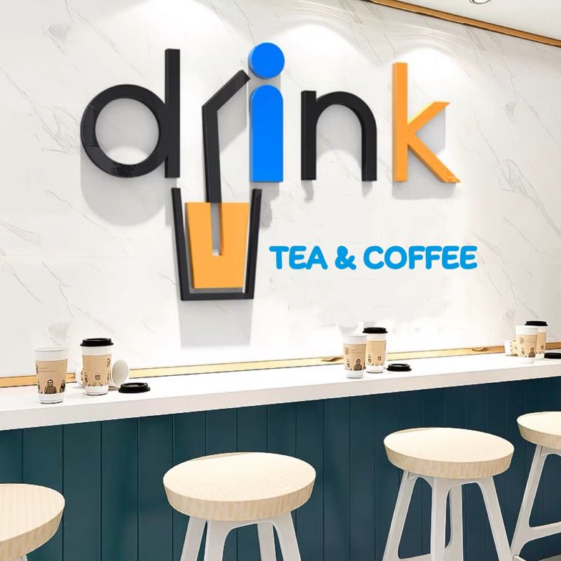  Tranh Mica 3d Dán Tường Coffee Milk Tea TIme Trang Trí Quán Trà Sữa, Cafe, Trà Chanh 