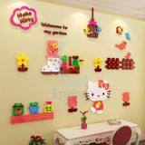  Tranh mica EPeBen dán tường nổi 3d hình không gian nhỏ của hello kitty decor trang trí mầm non, phòng cho bé 